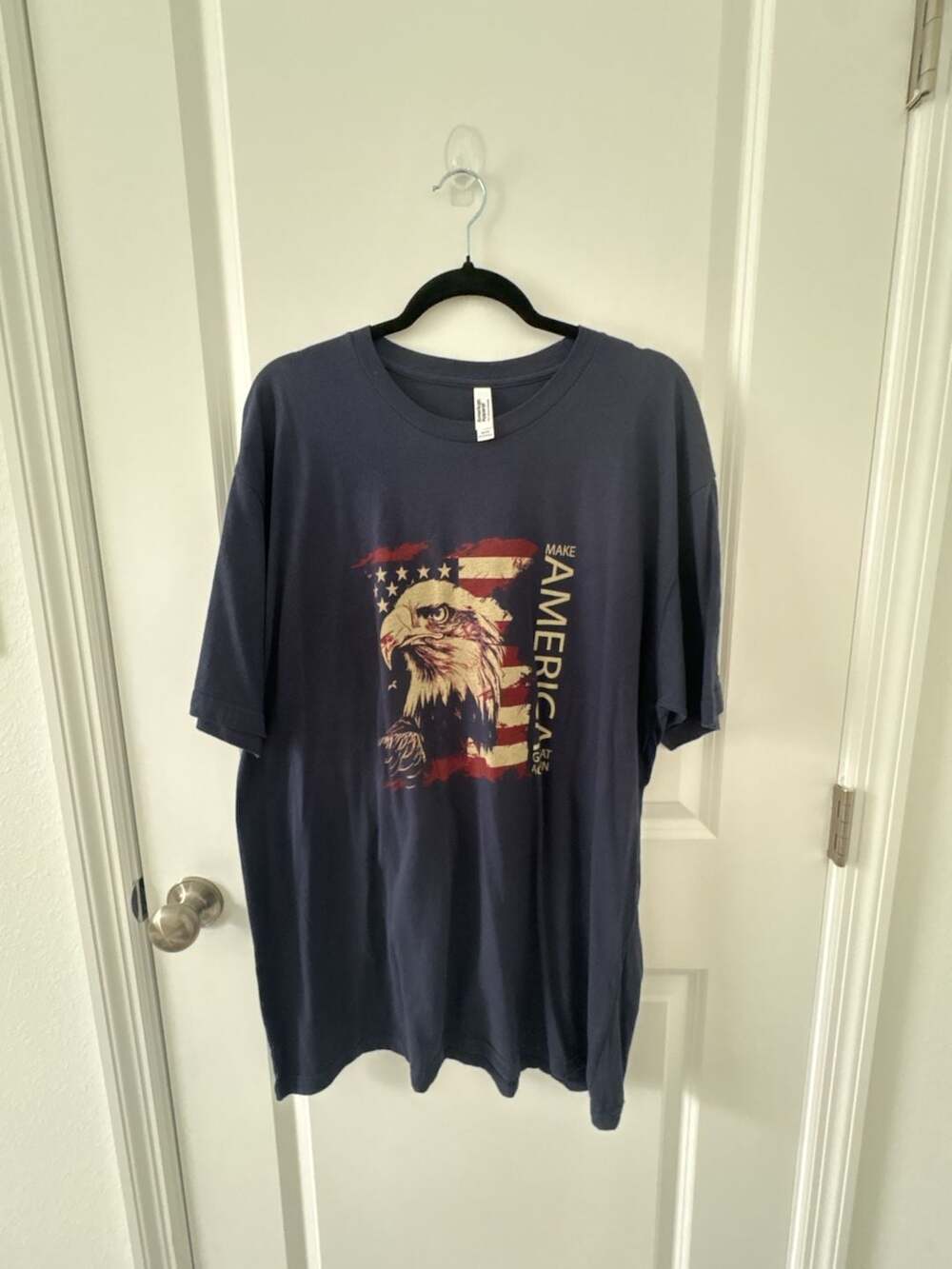 American Apparel Navy Blue Patriotic Eagle Graphic T-Shirt 2XL